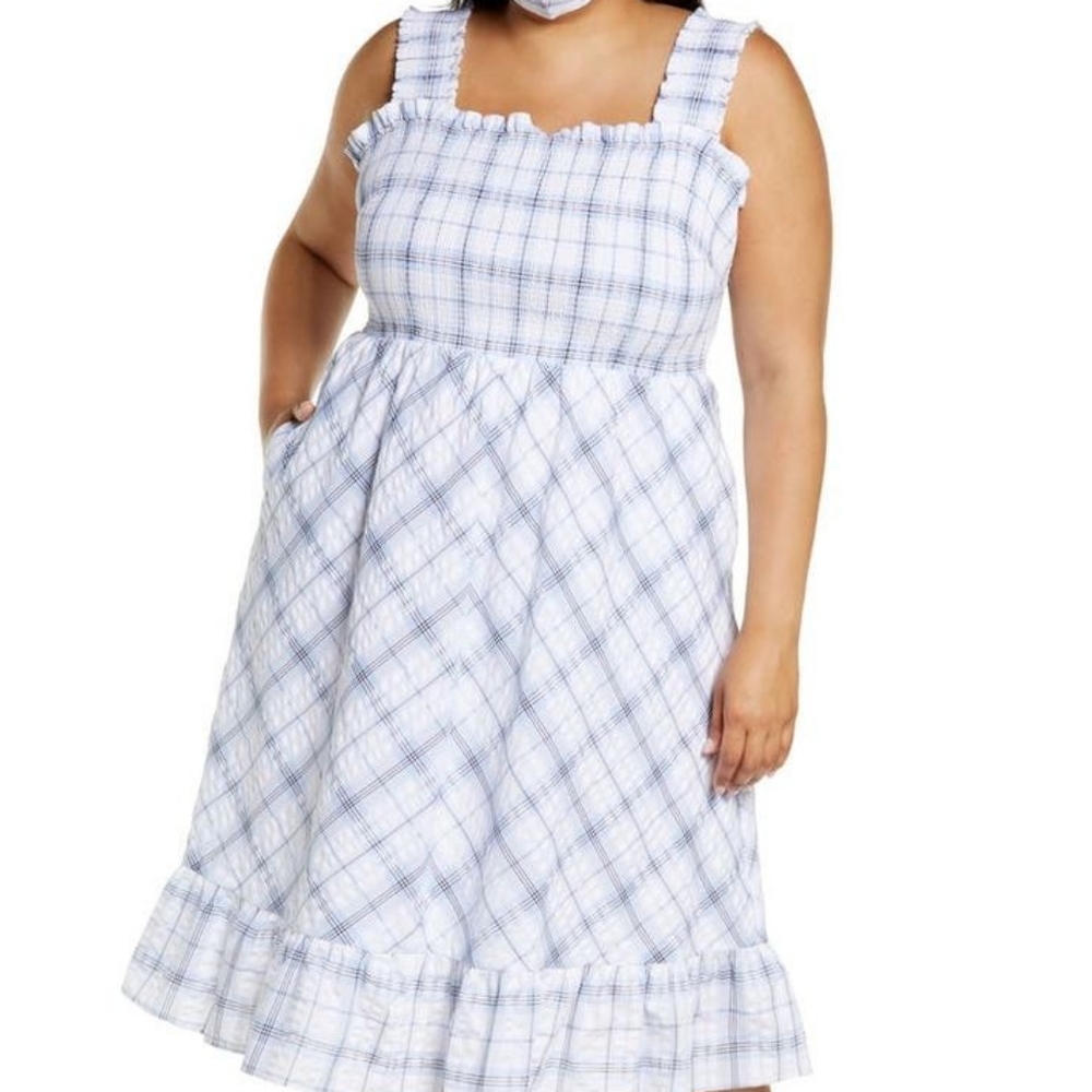 The Josie Smocked Bodice Striped Midi Dress main image 0
